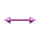 Spike End Ion Plated Nipple Barbells Rings 316L Surgical Steel