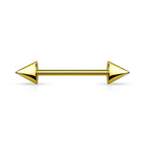 Spike End Ion Plated Nipple Barbells Rings 316L Surgical Steel