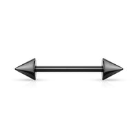Spike End Ion Plated Nipple Barbells Rings 316L Surgical Steel