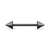Spike End Ion Plated Nipple Barbells Rings 316L Surgical Steel