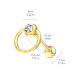 Clear Gem with Slave Ring PVD over 316L Surgical Steel Barbell Tongue Rings