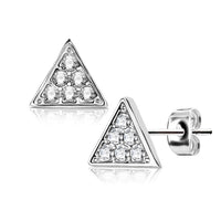 Crystal Pave Triangle Surgical Steel Post Stud Earrings