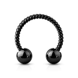 16 Gauge Twisted Rope Horseshoes Titanium PVD 316L Surgical Steel