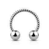 16 Gauge Twisted Rope Horseshoes Titanium PVD 316L Surgical Steel