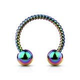 16 Gauge Twisted Rope Horseshoes Titanium PVD 316L Surgical Steel