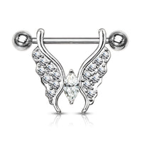 Marquise Crystal Paved Butterfly Nipple Rings Nipple Shields