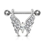 Marquise Crystal Paved Butterfly Nipple Rings Nipple Shields