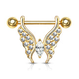 Marquise Crystal Paved Butterfly Nipple Rings Nipple Shields