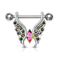 Marquise Crystal Paved Butterfly Nipple Rings Nipple Shields