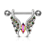 Marquise Crystal Paved Butterfly Nipple Rings Nipple Shields