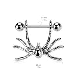 316L Surgical Steel Hanging Spider Nipple Shield Barbell Ring Pair