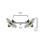Bumble Bee Nipple Barbell Rings with Clear Pave Gem Wings 316L Surgical Steel
