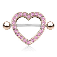 Gem Paved Heart Nipple Shield Pair
