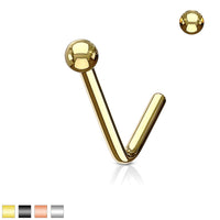 Ball End 316L Surgical Steel "L" Bend Nose Stud Ring