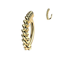 316L Surgical Steel Twisted Bar Hinged Belly Button Clicker Navel Ring