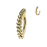 316L Surgical Steel Twisted Bar Hinged Belly Button Clicker Navel Ring