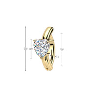 316L Surgical Steel CZ Heart Hinged Belly Button Clicker Ring