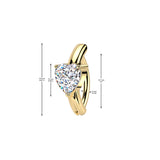 316L Surgical Steel CZ Heart Hinged Belly Button Clicker Ring