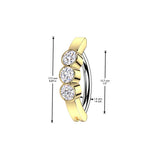 316L Surgical Steel Hinged 3 Bezel Set CZ Clicker Belly Button Ring