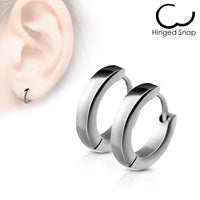 Pair of Small Dome Hoop Earrings/Huggies in Surgical Steel