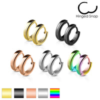 Pair of Small Dome Hoop Earrings/Huggies in Surgical Steel