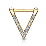 CZ Paved Triangle Clicker for Septum, Ear, Cartilage Etc.