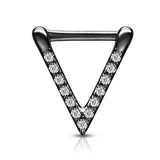 CZ Paved Triangle Clicker for Septum, Ear, Cartilage Etc.