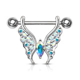 Marquise Crystal Paved Butterfly Nipple Rings Nipple Shields