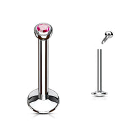 Press Fit Gem Internally Threaded Labret for Monroe, Cartilage, Tragus, Lip, ETC.