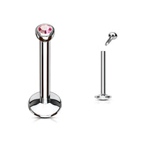 Press Fit Gem Internally Threaded Labret for Monroe, Cartilage, Tragus, Lip, ETC.