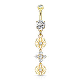 Daisy Flower Dangle Belly Button Ring