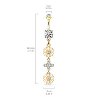 Daisy Flower Dangle Belly Button Ring