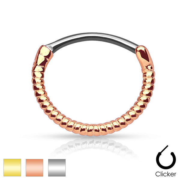 Twisted Roped Line Surgical Steel Round Septum Clicker