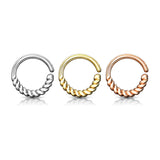 Half Circle Braided Bendable Hoop Ring for Septum, Cartilage, Daith, Tragus, ETC.