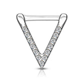 CZ Paved Triangle Clicker for Septum, Ear, Cartilage Etc.