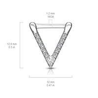 CZ Paved Triangle Clicker for Septum, Ear, Cartilage Etc.